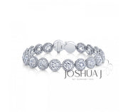 Diamonds with Halos Tennis Bracelet - 25 Ct