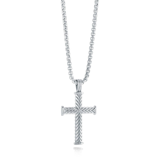 ITALGEM STEEL – CHEVRON CROSS PENDANT