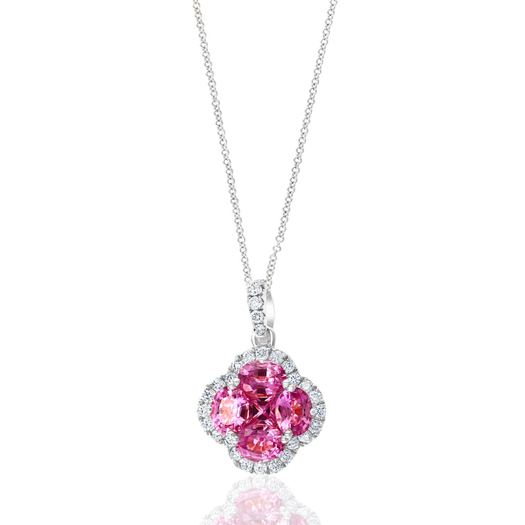 PINK SAPPHIRE FLOWER PENDANT