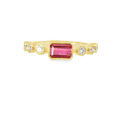 RUBELLITE TOURMALINE & DIAMOND RING