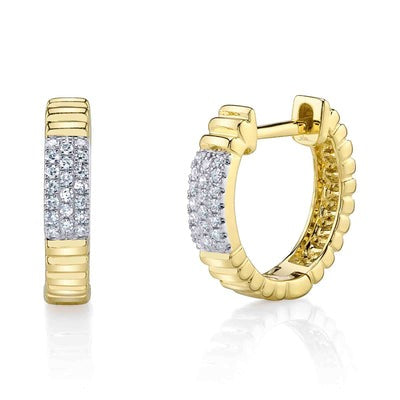 SHY CREATION - DIAMOND HUGGIE HOOP EARRINGS