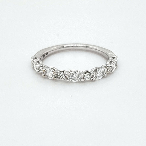 ROUND & OVAL SHAPES DIAMOND WEDDING BAND – 0.75 TCW