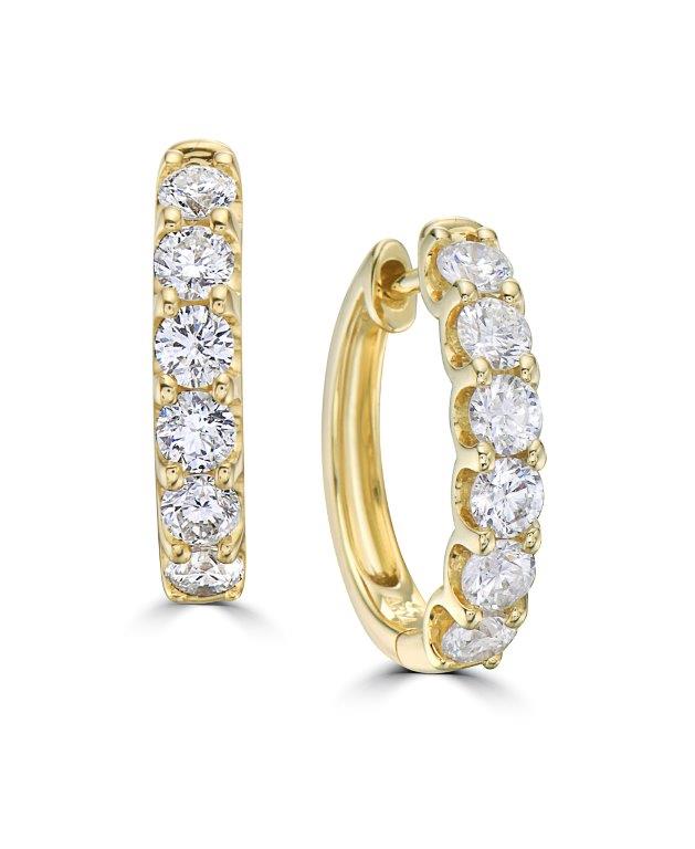 DIAMOND HOOP EARRINGS - 1 1/2 CT