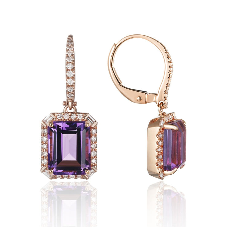 LUVENTE - AMETHYST & DIAMOND EARRINGS