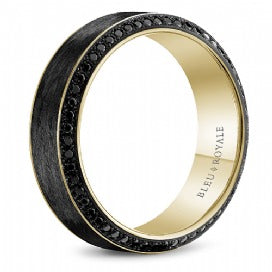 CROWN RING - MENS BLACK DIAMOND BAND