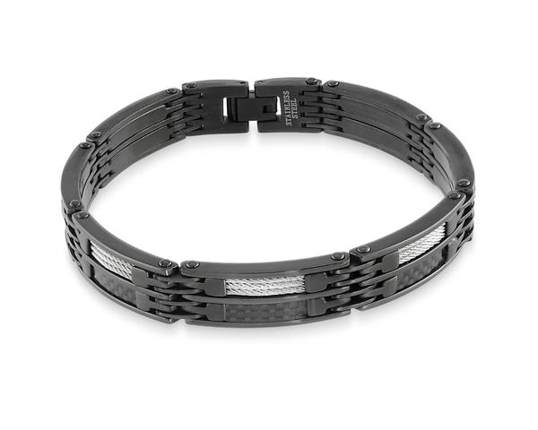 CARBON FIBER & CABLE LINK BRACELET