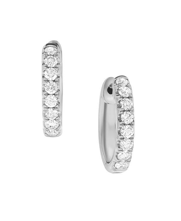 DIAMOND HUGGIE HOOP EARRINGS - 1/2 CT