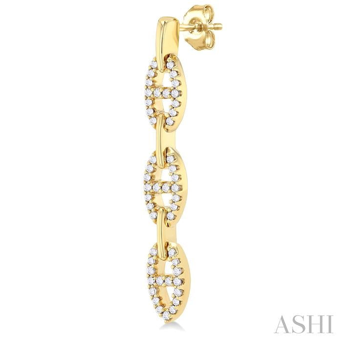 PAVE DIAMOND MARINER LINK DANGLE EARRINGS