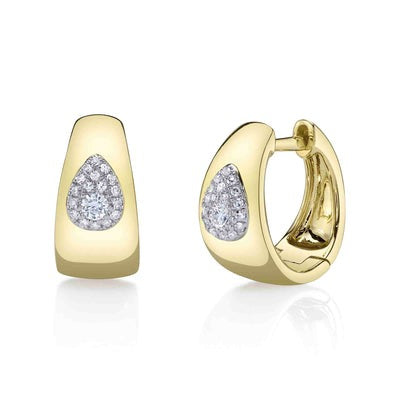 SHY CREATION - PEAR SHAPE DIAMOND HUGGIE HOOP EARRINGS