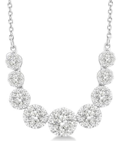 ASHI - DIAMOND CLUSTER SMILE NECKLACE