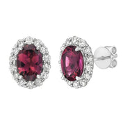 PINK TOURMALINE & DIAMOND POST EARRINGS