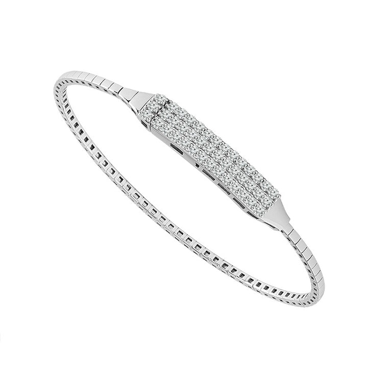 FLEXIBLE DIAMOND BAR BANGLE BRACELET