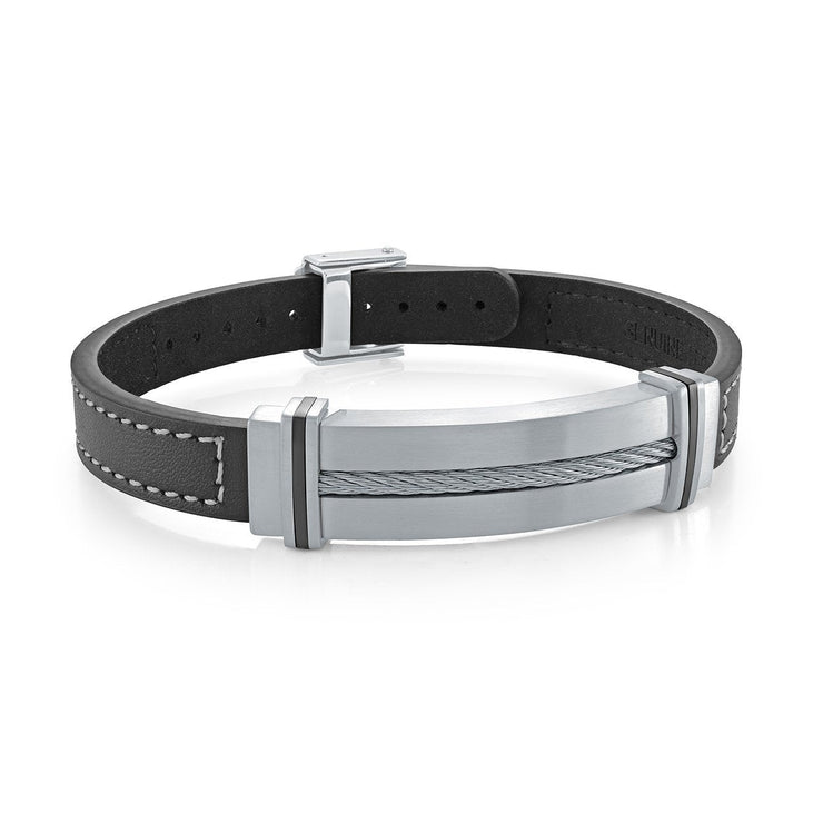 LEATHER & STAINLESS STEEL BRACELET