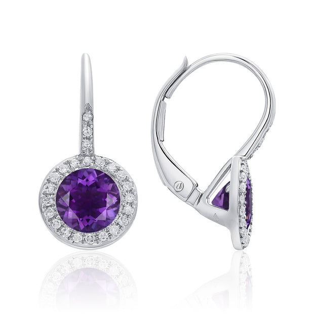 LUVENTE - AMETHYST & DIAMOND EARRINGS