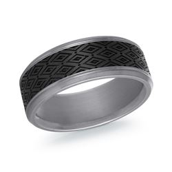 MALO - TANTALUM & CARBON FIBER MENS WEDDING BAND