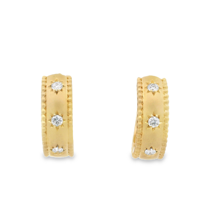 DIAMOND STAR HOOP EARRINGS