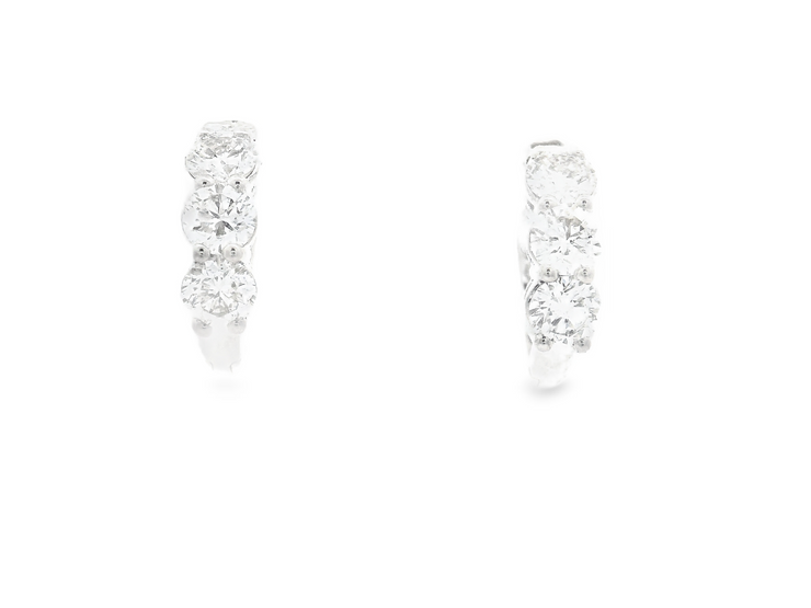 DIAMOND HUGGIE HOOP EARRINGS - 1 CT