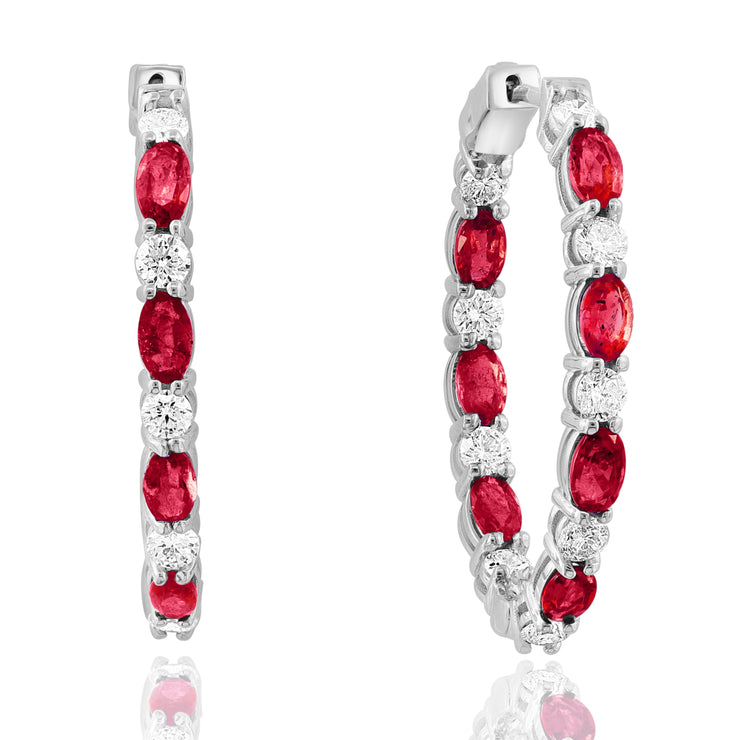 RUBY & DIAMOND HOOP EARRINGS