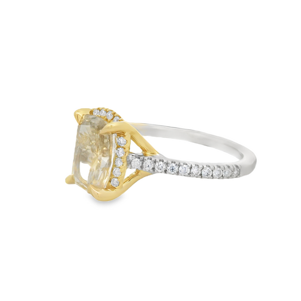 CUSHION CUT YELLOW DIAMOND RING