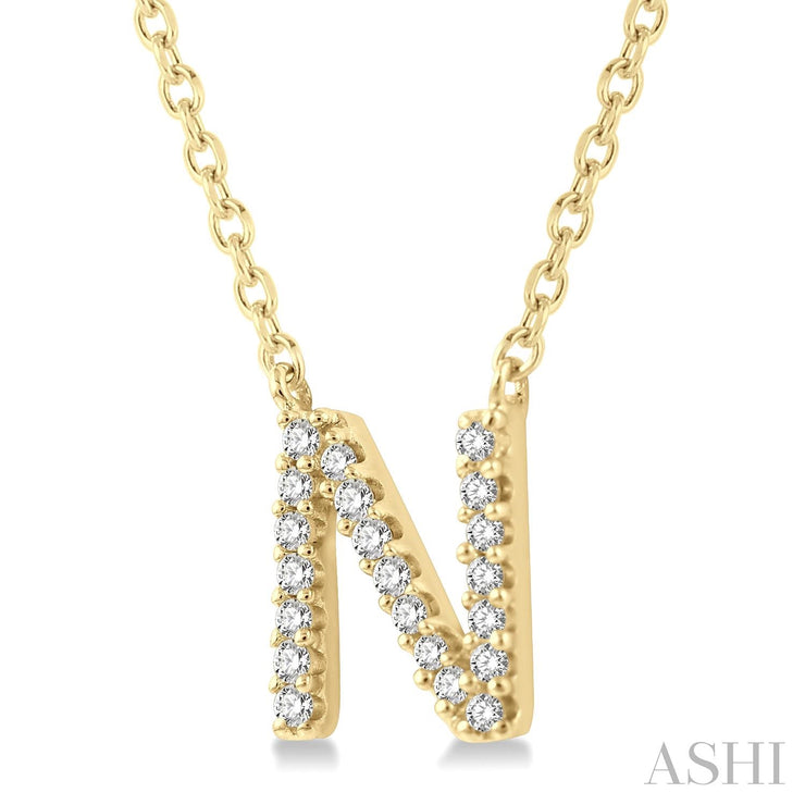 ASHI - 'N' DIAMOND INITIAL PENDANT