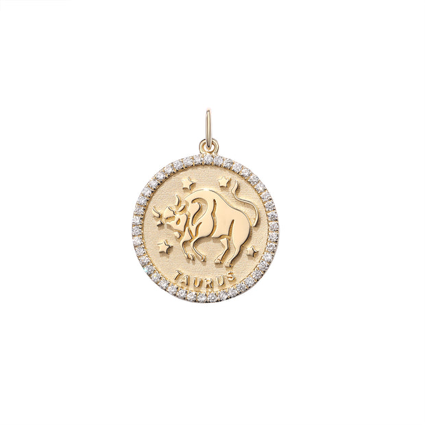 DIAMOND TAURUS ZODIAC PENDANT