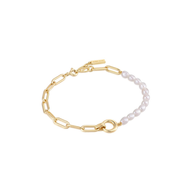 ANIA HAIE - PEARL CHUNKY LINK CHAIN BRACELET