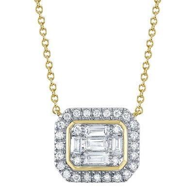 SHY CREATION - DIAMOND BAGUETTE CLUSTER PENDANT