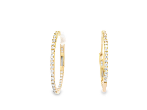 DIAMOND IN & OUT HOOP EARRINGS - 2/3 CT