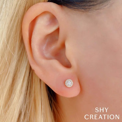 SHY CREATION - DIAMOND CLUSTER POST EARRINGS