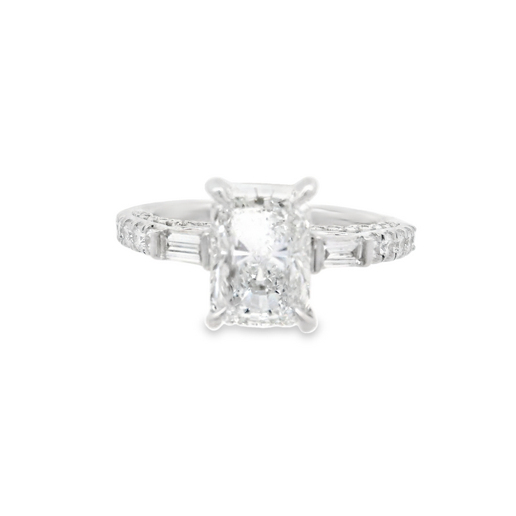 DIAMOND ENGAGEMENT RING – 2 CT RADIANT CUT CENTER