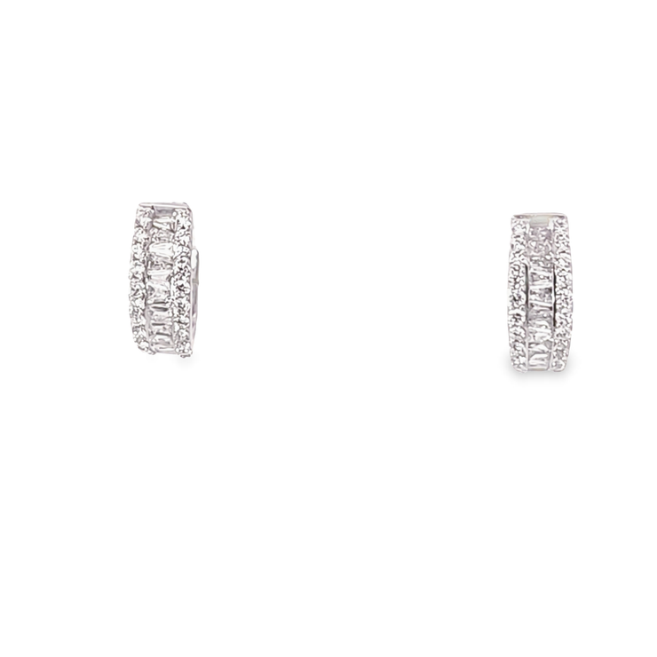 DIAMOND HUGGIE HOOP EARRINGS