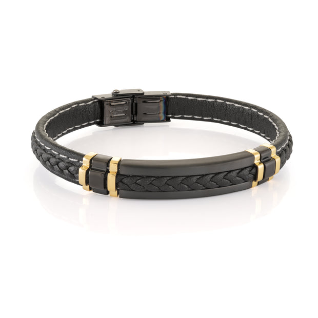 BLACK LEATHER BRACELET