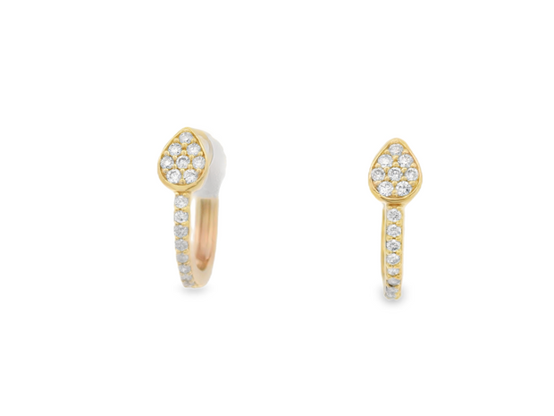 TEARDROP DIAMOND HOOP EARRINGS