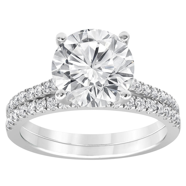 DIAMOND WEDDING SET - 4 CT ROUND CENTER