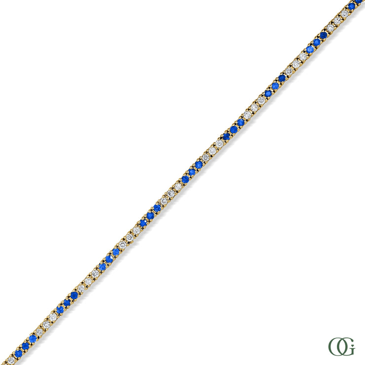 SAPPHIRE & DIAMOND TENNIS BRACELET