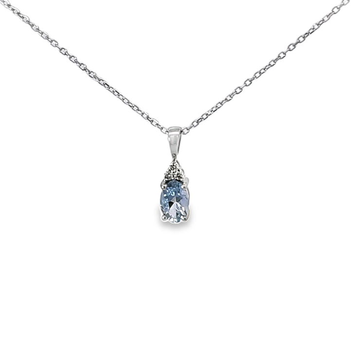 AQUAMARINE & DIAMOND PENDANT