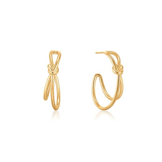 ANIA HAIE - GOLD PLATED KNOT HOOP EARRINGS