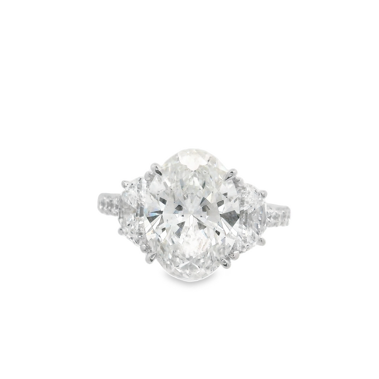 DIAMOND ENGAGEMENT RING – 4 CT OVAL CENTER