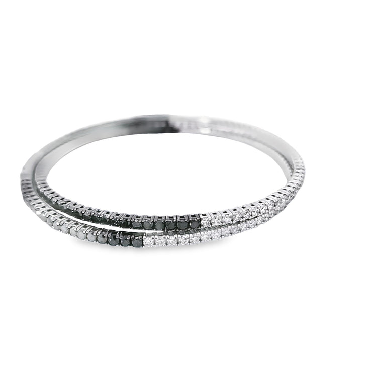 BLACK & WHITE DIAMOND FLEXIBLE TENNIS BRACELET