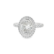 DIAMOND ENGAGEMENT RING - 2 CT OVAL CENTER