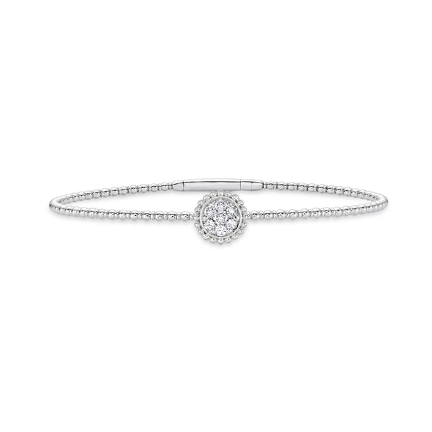 DIAMOND CLUSTER BEADED BANGLE BRACELET