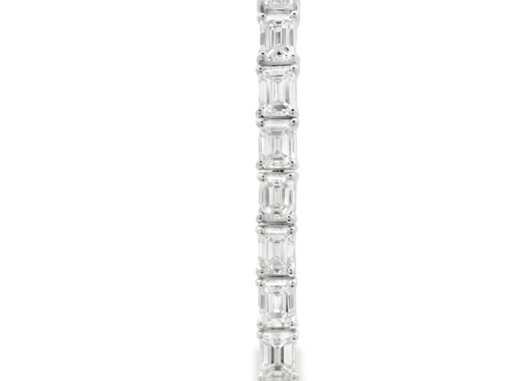 EMERALD CUT DIAMOND TENNIS BRACELET - 10 CT