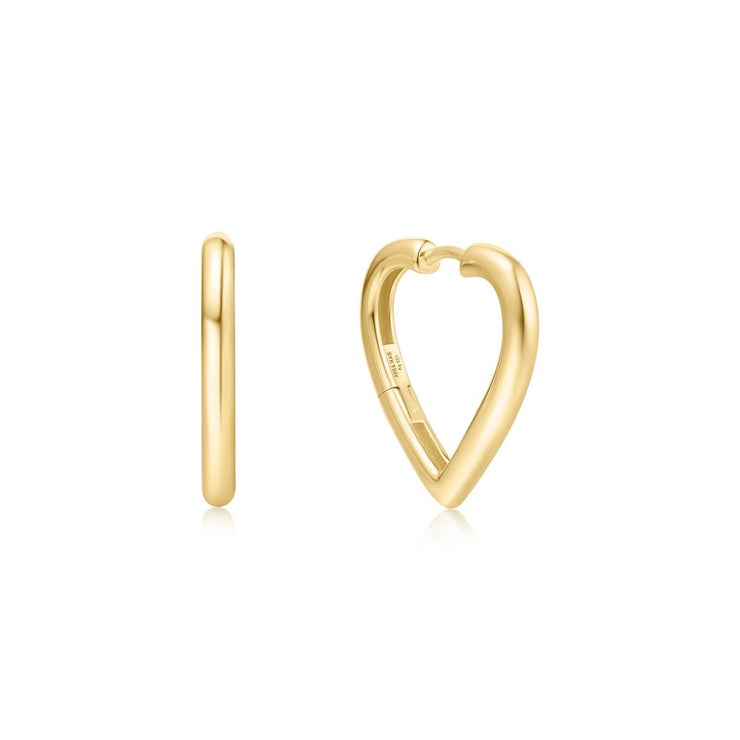 Ania Haie - Gold Heart Hoop Earrings