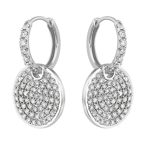 Diamond Disc Dangle Earrings