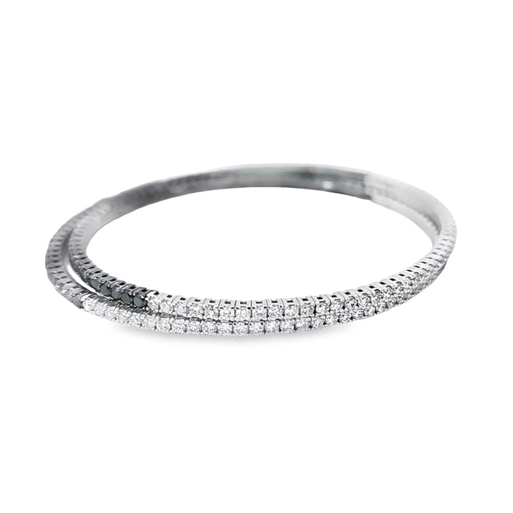 BLACK & WHITE DIAMOND FLEXIBLE TENNIS BRACELET