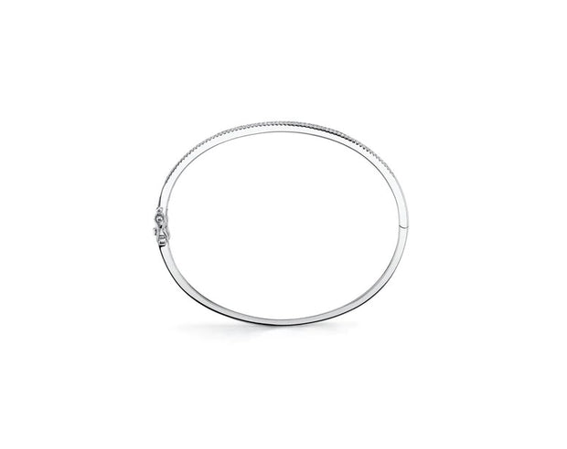 SHY CREATION - WHITE GOLD DIAMOND PAVE BANGLE