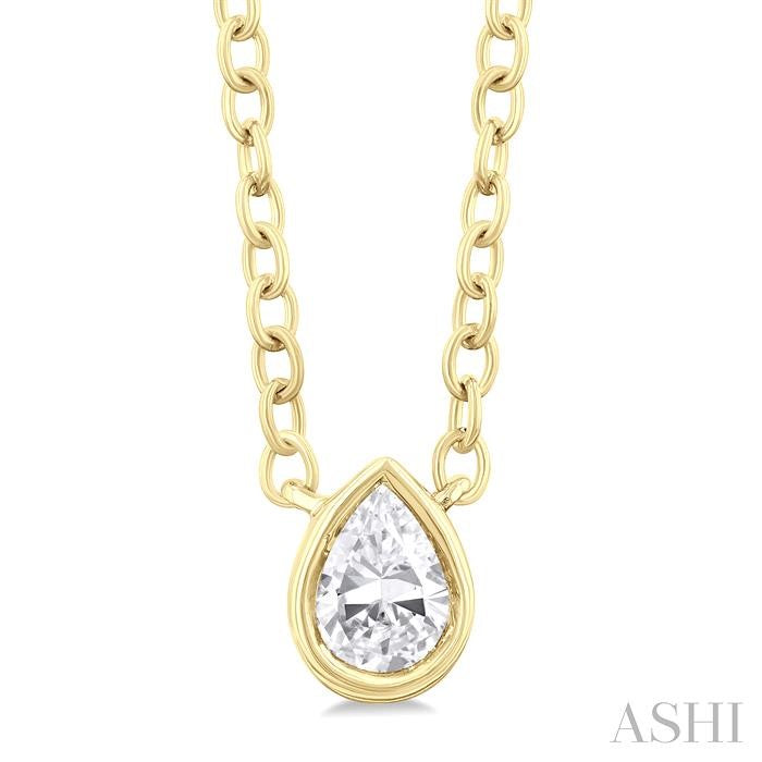 ASHI - PEAR DIAMOND SOLITAIRE PENDANT