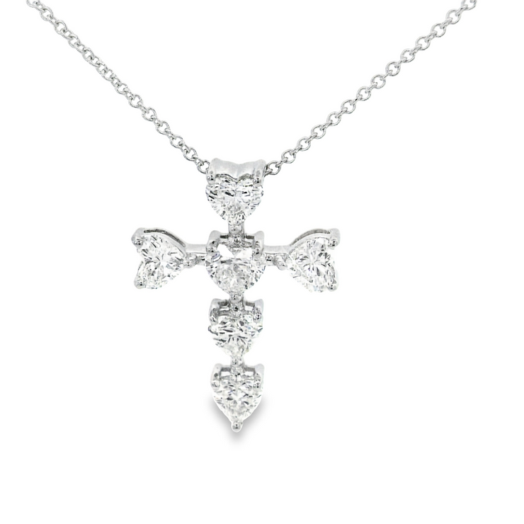 HEART DIAMOND CROSS PENDANT