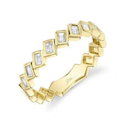 Shy Creation - Angled Diamond Baguette Band