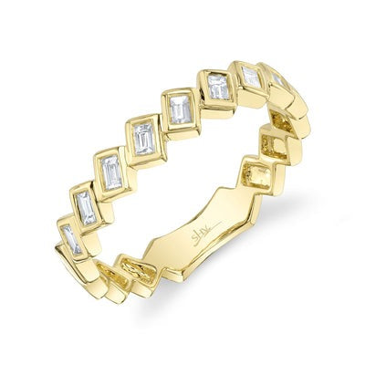 Shy Creation - Angled Diamond Baguette Band